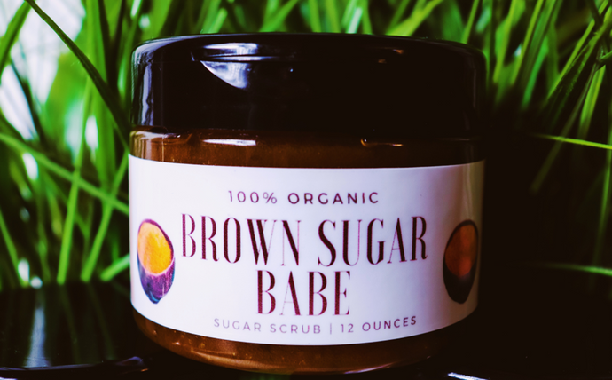 12 ounces of 100% organic brown sugar body scrub
